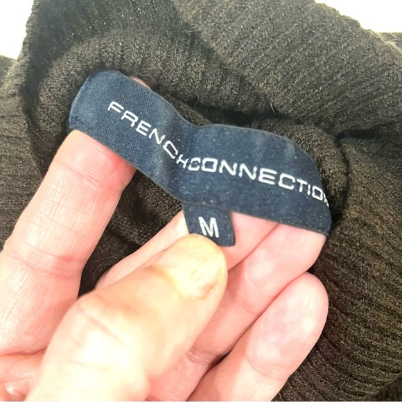 VINTAGE French Connection brown fitted women's turtleneck sweater size M, EUC. - Picture 4 of 6